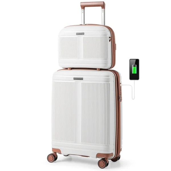 2 dalių bagažo rinkinys, rožinės spalvos