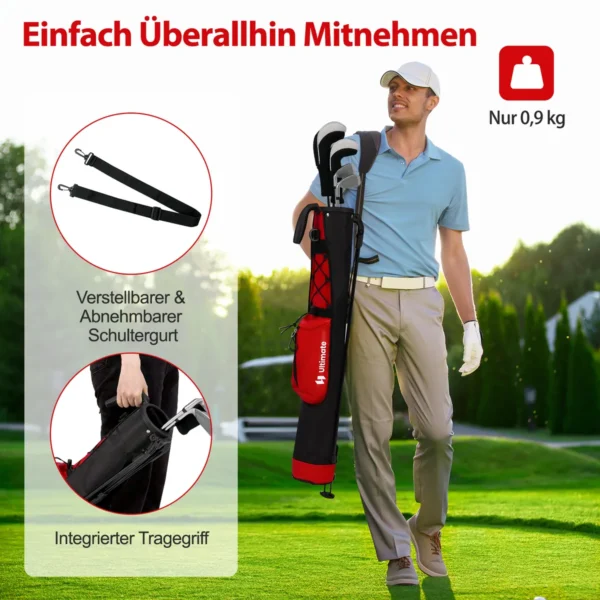 costwaygolfstandtaschegolfbagmit2erunterteilungregenhaubegolftascheleichtmitschultergurttaschestndergolfpencilbagtragbarfrherrendamenrot_1752110965525_image_6.webp