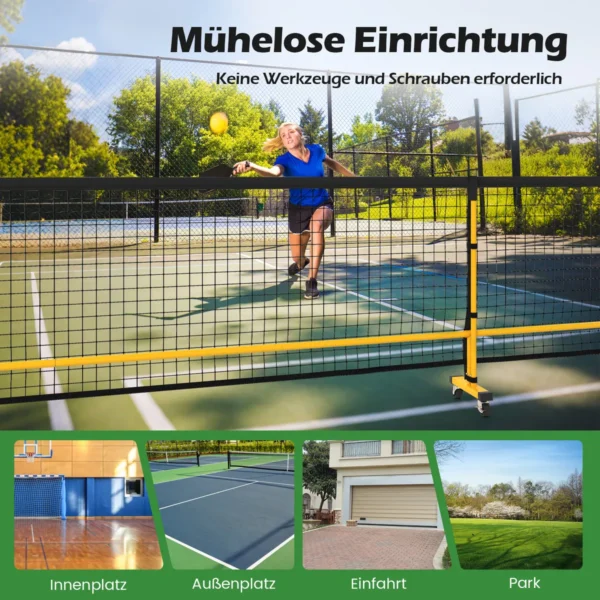 Badmintono tinklas 674,5x60,5x91,5cm., geltonos/juodos spalvos