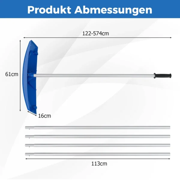 Stogo sniego valytuvas 574x61x16cm., sidabrinės/mėlynos spalvos