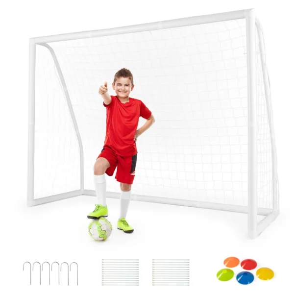 Futbolo vartai 245x90x182cm., baltos spalvos