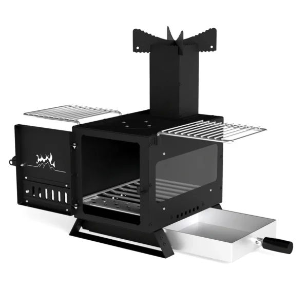 Picų krosnis 54x36x44cm., juodos/sidabrinės spalvos