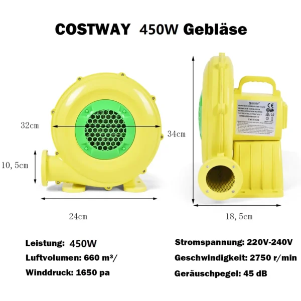 Oro pūstuvas 34x18,5x34cm., geltonos/žalios spalvos