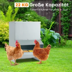 Vištų lesyklėlė 35x35x54,5cm., sidabrinės spalvos