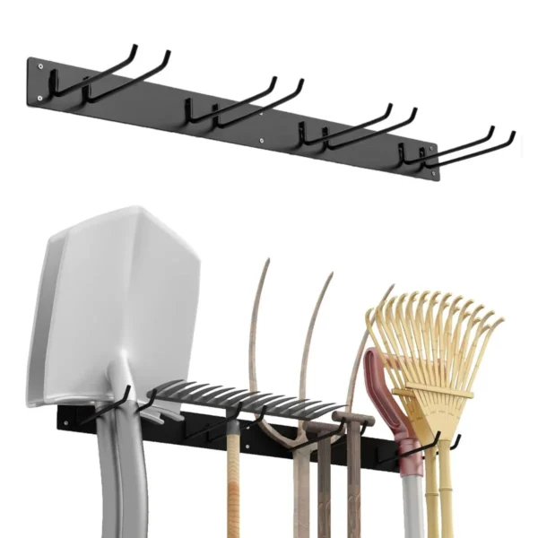 Sieninis sodo įrankių laikiklis 91x7,5x22cm., juodos spalvos