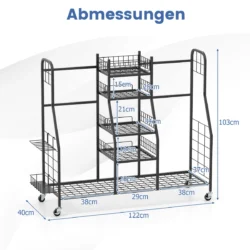 Golfo vežimėlis 122x40x103cm., juodos spalvos