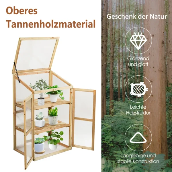 Skaidrus šiltnamis 60x45x100cm., šviesiai rudos spalvos