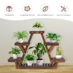 Gėlių stovas 99x25x64,5cm., rudos spalvos