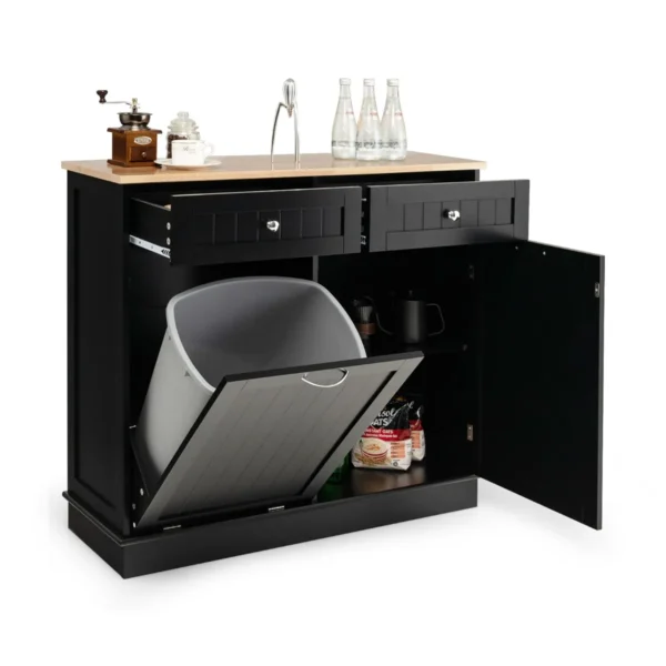 Šiukšliadėžė 100x35,5x90cm., juodos/šviesiai rudos spalvos