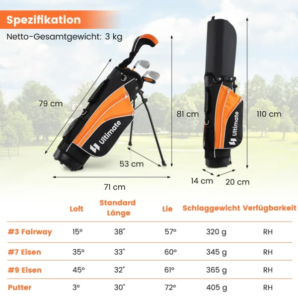 kinderkomplettesgolfschlgersetrechtshndergolfsetfrkindervon1113jahrenorange_image_3.webp
