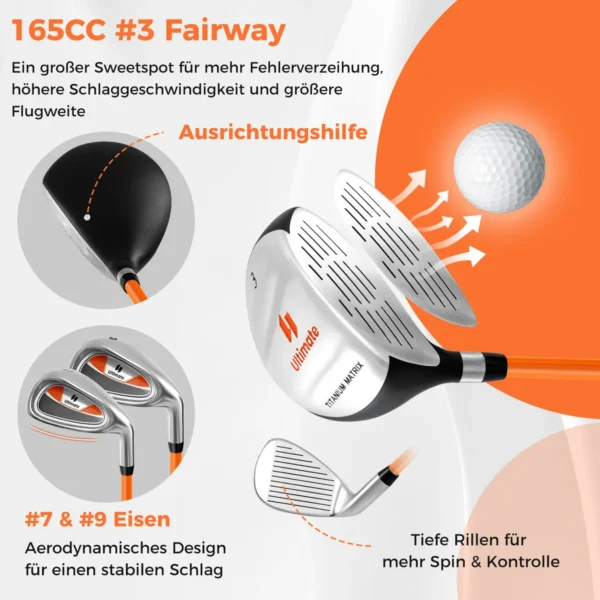 kinderkomplettesgolfschlgersetrechtshndergolfsetfrkindervon1113jahrenorange_image_5.webp