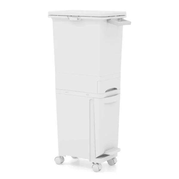 Šiukšliadėžė 40x26x84cm., baltos spalvos