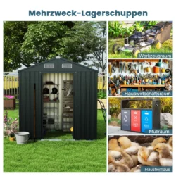 Sodo sandėliukas 182x129x197cm., tamsiai pilkos spalvos