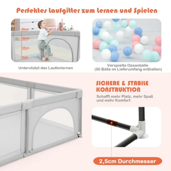 Maniežas 206x185,5x68cm., pilkos spalvos