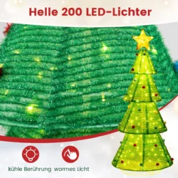 LED kalėdinė eglutė 80x80x190cm., žalios spalvos