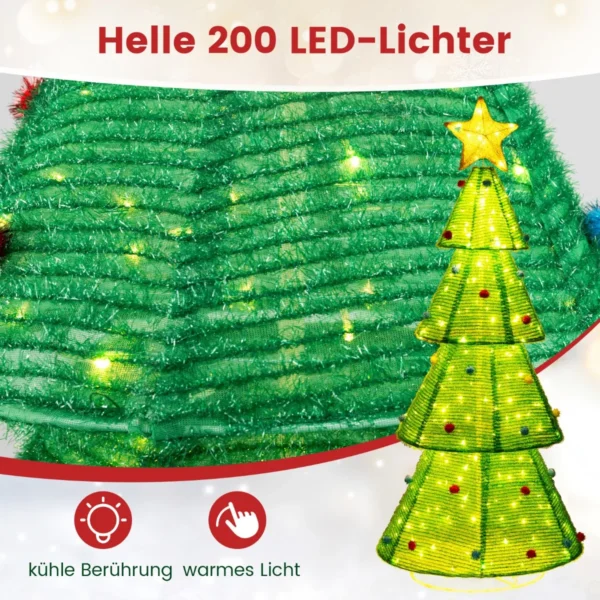 LED kalėdinė eglutė 80x80x190cm., žalios spalvos