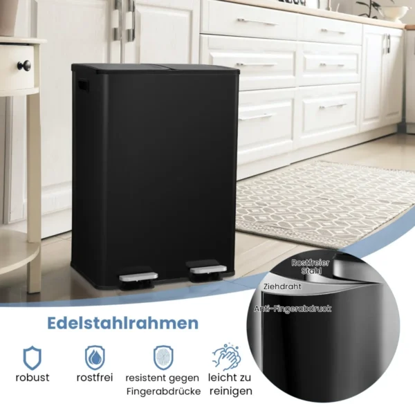 Šiukšliadėžė 48x38x67cm., juodos spalvos