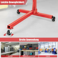 Variklio stovas ant ratų 83x77x86cm., raudonos/juodos spalvos
