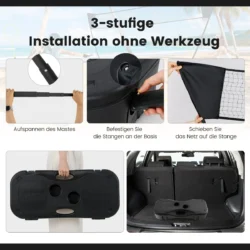 Badmintono tinklas 270x33,5x160cm., juodos spalvos