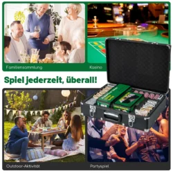 Pokerio rinkinys 49x36x14,5cm., įvairių spalvų