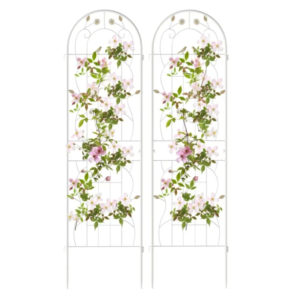 Rinkinys iš 2 augalų grotelių 180x50cm., baltos spalvos
