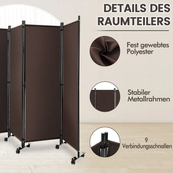 Širma 225x30x173cm., tamsiai rudos/juodos spalvos