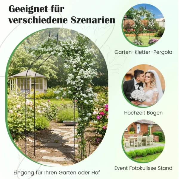 Gėlių arka 125x39x287cm., juodos spalvos