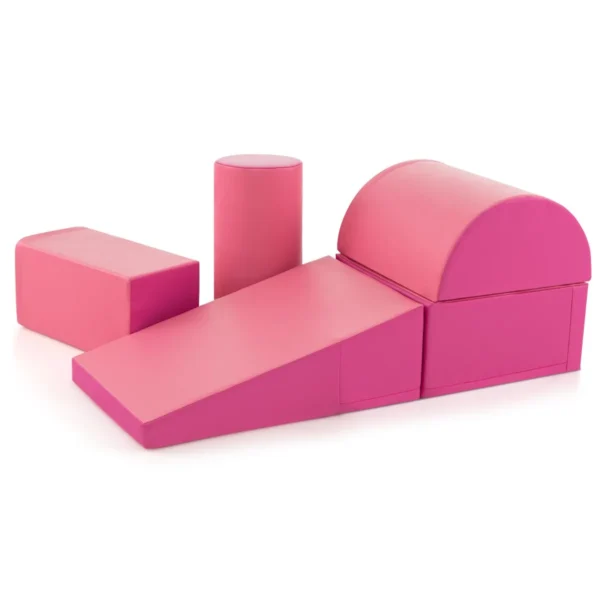 Rinkinys iš 5 statybinių kaladėlių, rožinės spalvos