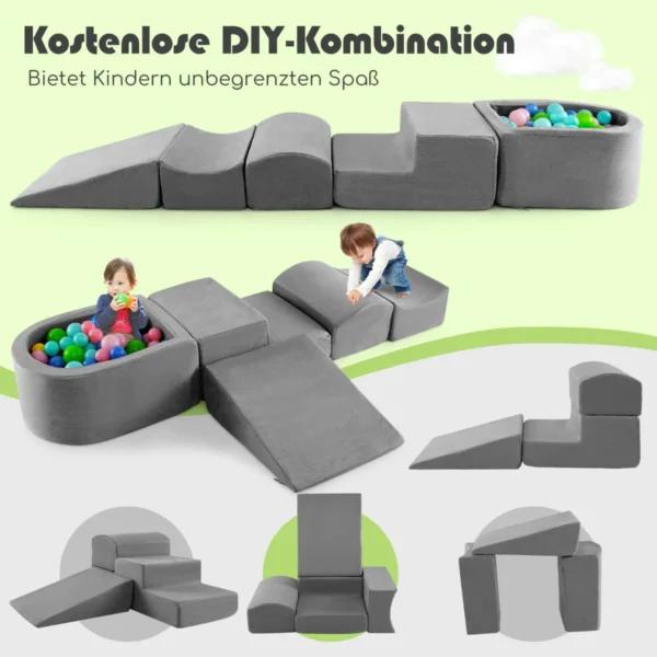 Rinkinys iš 5 statybinių kaladėlių, pilkos spalvos