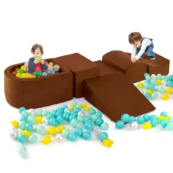 Rinkinys iš 5 statybinių kaladėlių, rudos spalvos