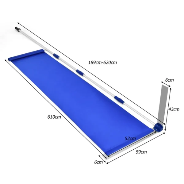 Stogo sniego valytuvas 59x620cm., sidabrinės/mėlynos spalvos