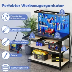 Darbastalis 121x61x156cm., įvairių spalvų
