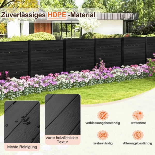 2 dalių sodo tvora 120x115cm., juodos spalvos