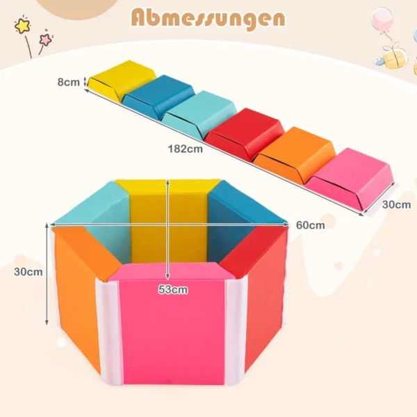 Rinkinys iš 6 statybinių blokelių, įvairių spalvų