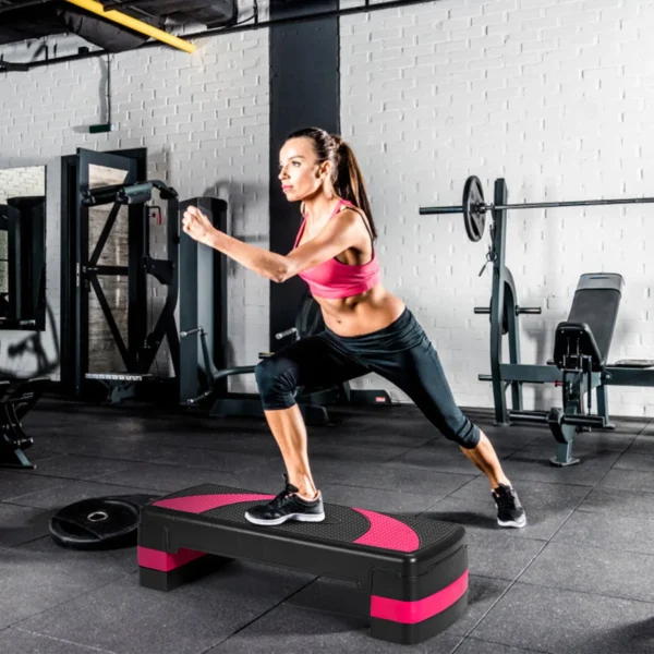 Aerobinis stepas 78,5x30x20cm., juodos/rožinės spalvos