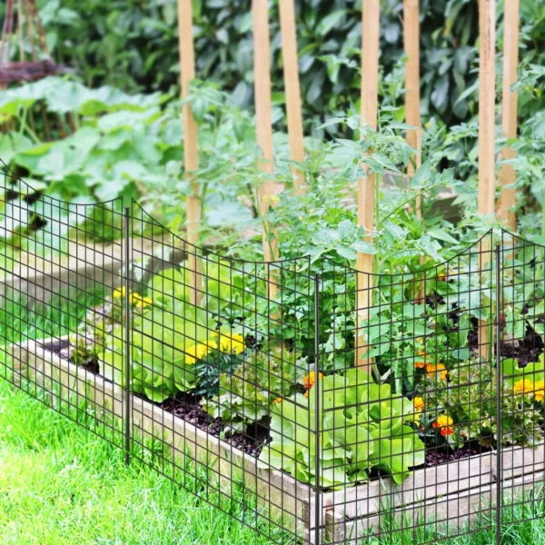 5 dalių sodo tvora 87x98cm., juodos spalvos