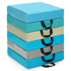 Rinkinys iš 6 sėdmaišių 38x38x8cm., mėlynos/pilkos spalvos