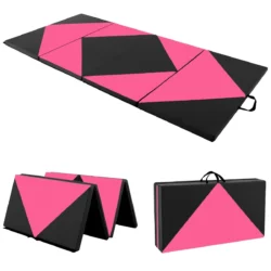 Gimnastikos kilimėlis 240x117x5cm., juodos/rožinės spalvos