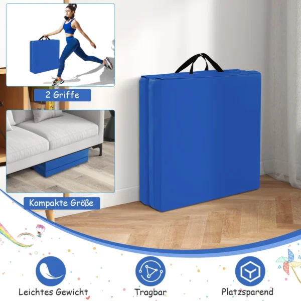 Gimnastikos kilimėlis 180x60x5cm., mėlynos spalvos