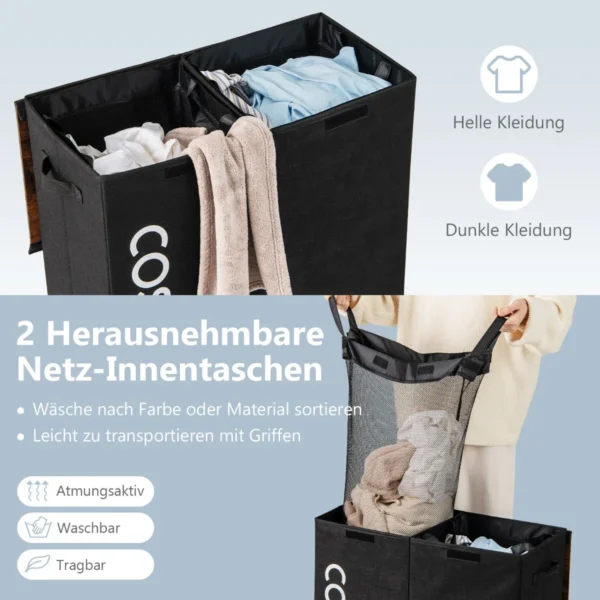 Skalbinių krepšys 62x31x60cm., juodos spalvos