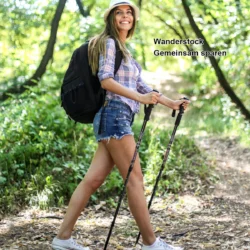 Šiaurietiško ėjimo lazdos 137cm., juodos spalvos