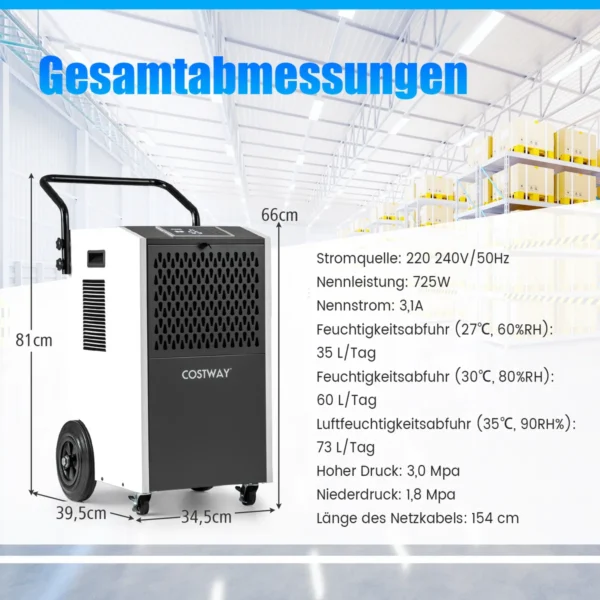 Oro sausintuvas 34,5x39,5x81cm., baltos/juodos spalvos