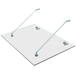 Skaidrus stogelis virš durų Homcom 150x90cm., sidabrinės spalvos