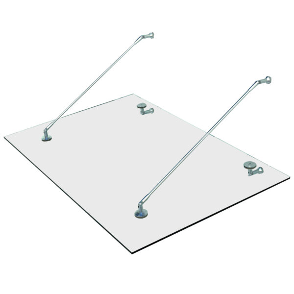 Skaidrus stogelis virš durų Homcom 150x90cm., sidabrinės spalvos