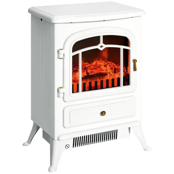 Elektrinis židinys Homcom 41,5x28x54,8cm., baltos spalvos