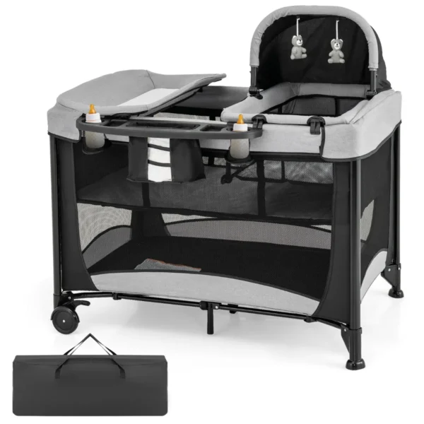 Vaikiška lovytė 110x78x84cm., juodos/pilkos spalvos