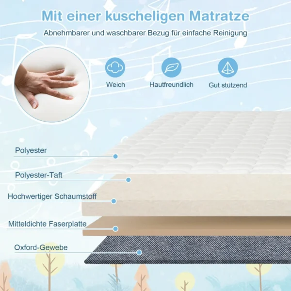 Vaikiška lovytė 87x63x85cm., pilkos spalvos