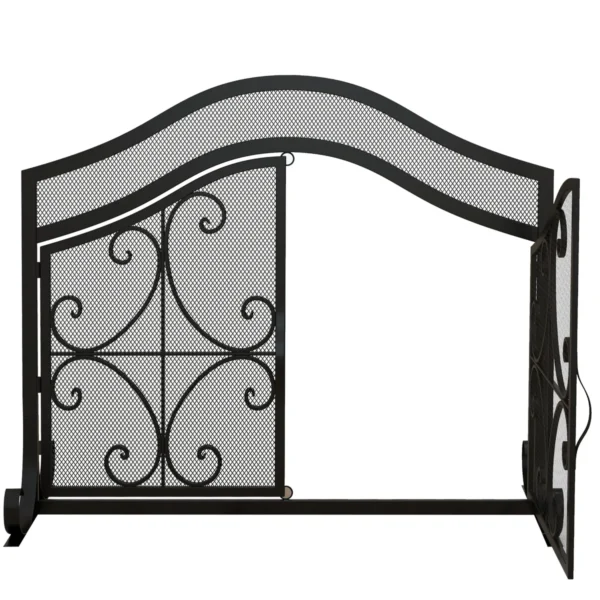 Židinio apsauga Homcom 105x40x80,5cm., juodos spalvos
