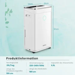 Oro sausintuvas 34x24x57cm., baltos spalvos