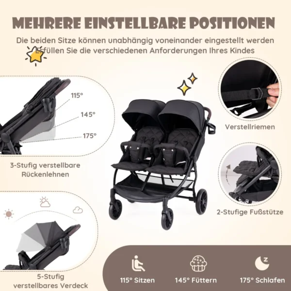 Vežimėlis 105x78,5x106cm., juodos spalvos